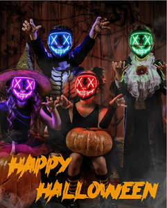 Máscara de Halloween de Terror Nocturno, Máscara LED Luminosa, Máscaras Faciales LED Rojas para Adultos, Fiestas, Carnaval, Regalos - Product Image 2