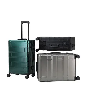 Deluxe aluminum suitcase full aluminum magnesium alloy rod box aluminum frame trunk universal wheel check luggage