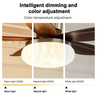 Ventilateurs de plafond modernes à télécommande avec éclairage LED, design tendance, CRI élevé, 6 vitesses, 25/36 pouces, 36W*2, en promotion