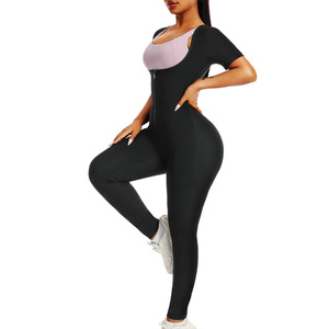 Combinaison de sport amincissante une pièce pour <span class=keywords><strong>femme</strong></span>, effet galbant et anti-transpiration, avec fermeture éclair, idéale pour le yoga et le fitness – <span class=keywords><strong>Prix</strong></span> de gros - Product Image 1