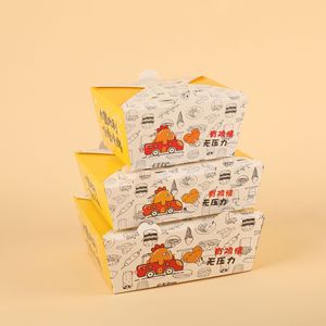 Scatola per Pollo Fritto Personalizzata OEM, Biodegradabile, Vintage, in Cartone Avorio per Alimenti con Coperchio Trasparente - Product Image 3