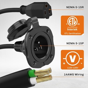 Integrated Outdoor <b>Extension</b> Socket 125V IP66 Waterproof ABS Power Outlet Box With <b>Usb</b> Port - Product Image 4