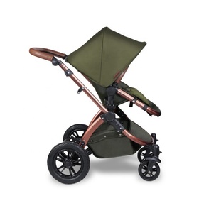 PL904 Système de voyage <span class=keywords><strong>en</strong></span> stock <span class=keywords><strong>Poussette</strong></span> pour bébé à la mode <span class=keywords><strong>en</strong></span> bronze Lit de transport pliant <span class=keywords><strong>3</strong></span> positions réglable avec poignée <span class=keywords><strong>en</strong></span> cuir PU pour enfants - Product Image 4
