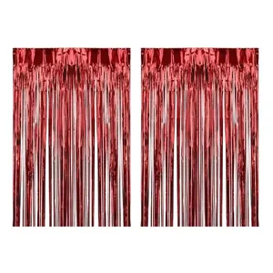 2x rideaux à franges en aluminium, rideau en aluminium, rouge - Product Image 4