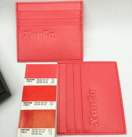Dompet Kartu Kulit PU Warna Pantone Kustom Dengan Kotak Hadiah Logo Emboss, Tempat Kartu Tipis, Hadiah Bisnis, Tempat Kartu Nama