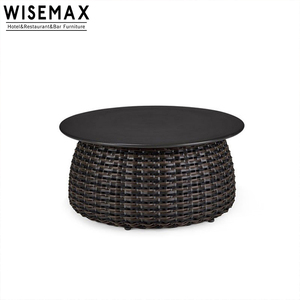 WISEMAX vimini Patio esterno impermeabile all'aperto tessuto <span class=keywords><strong>Rattan</strong></span> <span class=keywords><strong>tavolino</strong></span> moderno combinazione piccolo <span class=keywords><strong>tavolino</strong></span> rotondo - Product Image 3