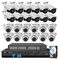 Schnelle Lieferung 32-Kanal PoE Sicherheitskamerasystem 8TB HDD 24X 8Mp KI-Mensch-Fahrzeug-Erkennung Nachtsicht 4K IP-Überwachung