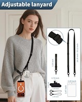 Cordon de téléphone portable réglable, durable, portable, en polyester, à porter en bandoulière, autour du cou ou au poignet, antivol, universel, long, pour iPhone