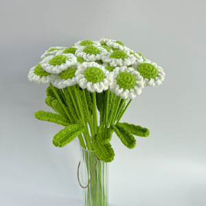 Bouquet Magritte au crochet moderne et coloré, fleurs en laine tissées à la main, cadeau original - Product Image 5