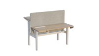 Bureau de travail ergonomique double poste réglable en hauteur, bureau partagé moderne pour personnel, bureau debout en métal, bureau à levage