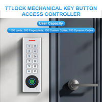Sistema de Control de Acceso RFID WiFi Bluetooth 13.56MHz, Teclado Metálico Impermeable, Botón Físico, Sistema Autónomo, Biométrico IC