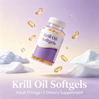 Complexe d'huile de krill en gélules, huile de krill antarctique, oméga 3, phospholipides, mélange antioxydant, complément alimentaire quotidien pour adultes, faible teneur en matières grasses