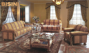 Sofá rojo y dorado Suite Salon, estilo italiano, mueble de salón - Product Image 5