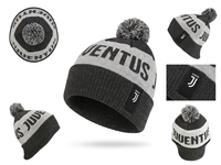 Bonnet en tricot Juventus personnalisé, chaud d'hiver, avec pompon, style Skully, pour homme, à rayures jacquard, pour supporters de football, faible MOQ