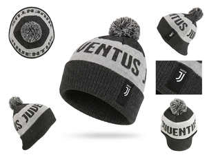 <span class=keywords><strong>Bonnet</strong></span> en tricot Juventus personnalisé, chaud d'hiver, avec <span class=keywords><strong>pompon</strong></span>, style Skully, pour <span class=keywords><strong>homme</strong></span>, à rayures jacquard, pour supporters de football, faible MOQ - Product Image 2