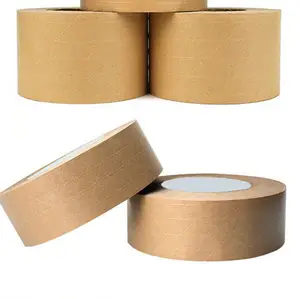 Eco Starch Glue Water Activated Reinforced Kraft Brown Gummed Tapes Strong Sticky Adhesion Biodegradable For Packing Sealing