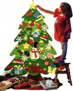New DIY 3D Felt Christmas <b>Tree</b> Set with <b>LED</b> String <b>Lights</b> Wall Hanging Kids Gift for Christmas <b>Tree</b> Decoration - Product Image 2