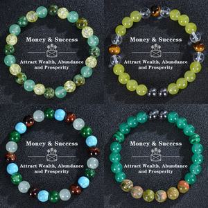 Handmade Energy Bead Jewelry Natural Yellow Tiger Eye Stone Green Agate Citrine Money Success Wealth Lucky <strong>Bracelet</strong> Women Men - Product Image 1