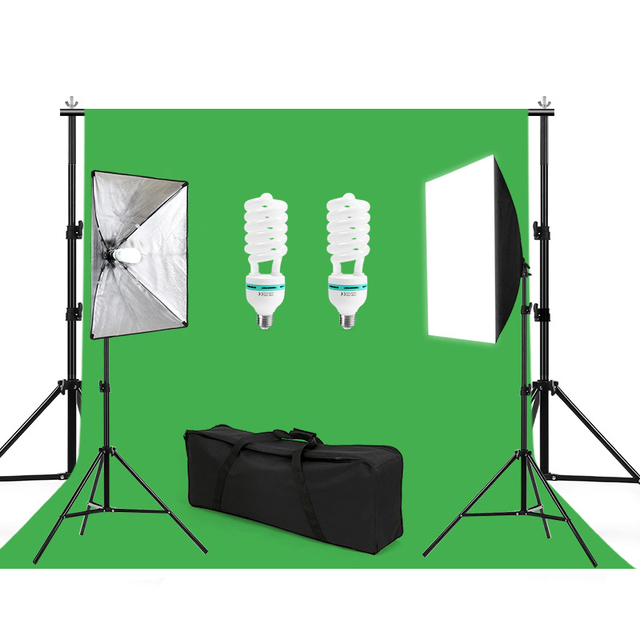 2*3m Green Screen Photographic Lighting Kit 2*2m Stand Frame With For Softbox Bulb Set Background Stand-photo Studio Accessories