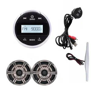 Marine Audio Pacchetto Gauge Stereo Moto BT Radio con 6.5 Altoparlanti Marini e Antenna cavo USB