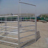 Panneau de clôture portable pour enclos à bétail, galvanisé à chaud, robuste, avec portillon verrouillable pour ferme d'élevage de bovins, chevaux et moutons