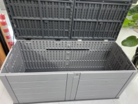 Coffre de rangement pour mobilier de patio, facile à assembler, en résine résistante aux intempéries, avec porte verrouillable, capacité de 60 gallons pour le stockage