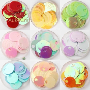 Paillettes en PVC décoratives pour tricot, 20 mm, à grand trou, rondes et plates, pour costumes et robes, en vrac, pour bricolage - Product Image 1