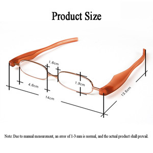 Custom Logo Wholesale Ultra Portability <strong>Mini</strong> Slim Folding Eyeglass Spectacles 360 Degree Rotation <strong>Reading</strong> <strong>Glasses</strong> Men Women - Product Image 3