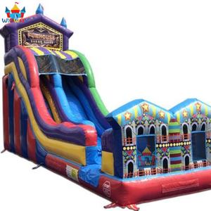 Château gonflable de fête foraine pas cher avec double toboggan - Matériel en PVC durable, amusant pour les enfants et les adultes, utilisation résidentielle et scolaire - Product Image 1