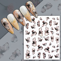 Autocollant d'ongle de gel d'été de vente chaude autocollants d'ongle de fleur colorée