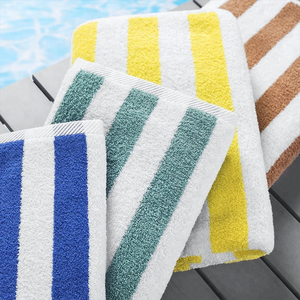 <span class=keywords><strong>Serviette</strong></span> de plage en coton doux de haute qualité avec bande absorbante et impression de logo personnalisée - Product Image 6