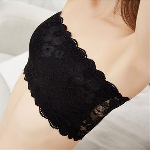 Soutien-gorge de sport respirant sans fil pour femme, style bandeau, en dentelle, couleur nude - Product Image 3