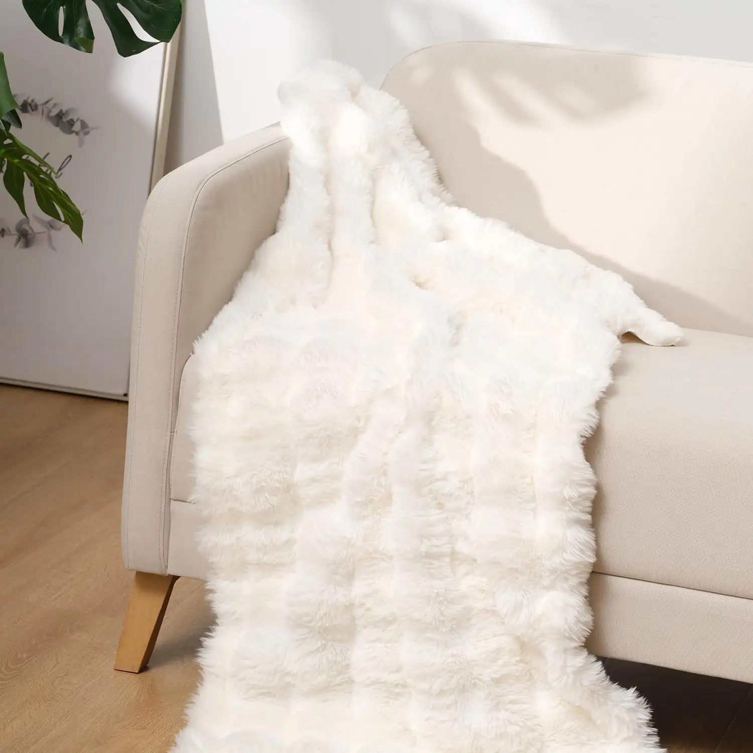 Plüsch Pelz-Bereich teppich geprägtes Schlafzimmer Sofa Wohnzimmer teppich geschnitten Stapel flauschiger falscher Kaninchen-Weißpelz-Teppich