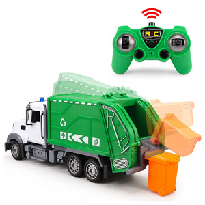 <span class=keywords><strong>Camion</strong></span> <span class=keywords><strong>poubelle</strong></span> télécommandé 2,4 GHz 6 canaux à l'échelle 1:24 avec lumières fonctionnelles, portée de 30 m, prêt à l'emploi, piles incluses - Jouet pour garçons et filles - Product Image 4