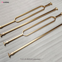 Balustrade moderne minimaliste de luxe en laiton, fixation au sol, finition laiton antique, hauteur personnalisable pour villa, hôtel, escalier