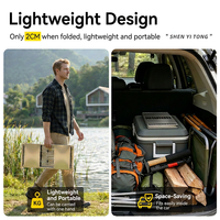 Barbecue portable en acier inoxydable au charbon de bois, pliable, avec étagères latérales pour le camping en plein air et les pique-niques