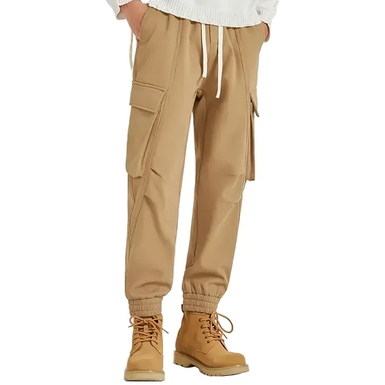 Nuovi pantaloni cargo con coulisse in vita elasticizzata pantaloni da uomo multi-tasca alla moda pantaloni da uomo durevoli kaki