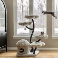 Accessoires pour arbre à chat en carton, forme de fleur, personnalisables, écologiques, en bois, de luxe moderne, pour Halloween et Noël, OEM