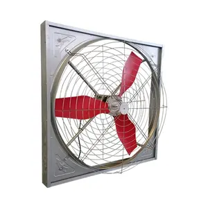 Hot Sale Red Plastic Blade Direct/ Belt Driven Dairy Farm Teto Hanging Fan para Cow Shed Air Cooling