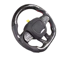 Volant en fibre de carbone forgé avec LED pour Dodge Challenger Hellcat Charger Rt Srt Scat Pack 2014 2015 2016 2017 2018 2022 2023
