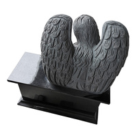 Statue d'ange ailé en granit noir d'Inde, pierre tombale commémorative avec banc