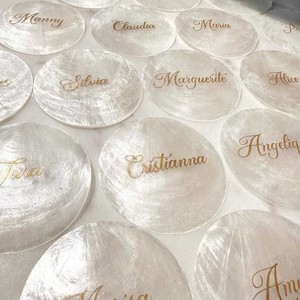 Uionen Place cards en forme de coquillage pour fête, Place cards de mariage, Décorations de mariage, Cadeaux de mariage - Product Image 1