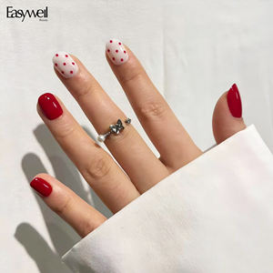 Easywell - Juego <span class=keywords><strong>de</strong></span> 30 <span class=keywords><strong>Uñas</strong></span> <span class=keywords><strong>Postizas</strong></span> <span class=keywords><strong>de</strong></span> Gel Acrílico Suave con Diseño Nuevo, Color Rojo, <span class=keywords><strong>Uñas</strong></span> <span class=keywords><strong>Postizas</strong></span> Cortas <span class=keywords><strong>de</strong></span> Alta Calidad <span class=keywords><strong>para</strong></span> Mujer, Venta al por Mayor - Product Image 1