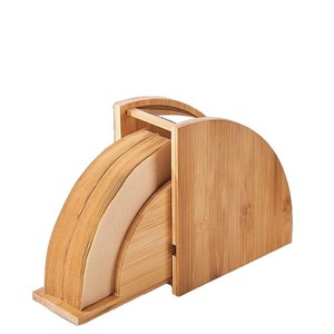 Bamboo Coffee Filter Storage Box <b>Fan</b> Shaped <b>Standing</b> Type For Paper Filters Multipurpose - Product Image 2