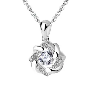 DDC48 Classic Hot Selling beating heart diamond 925 sterling silver pendant women necklace