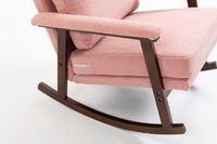 Fauteuil à bascule moderne rembourré avec structure en bois massif pour salon, lecture ou chambre à coucher