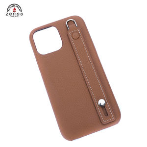 Étui de téléphone en cuir véritable de luxe, antichoc, protège le téléphone, étui de téléphone avec bande de protection pour le poignet, étui de téléphone tendance - Product Image 2