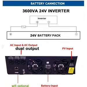 Chargeur solaire MPPT à onde sinusoïdale pure 3000 Watts <span class=keywords><strong>3600</strong></span> Watts 3.6KW Onduleur solaire hybride hors réseau - Product Image 3