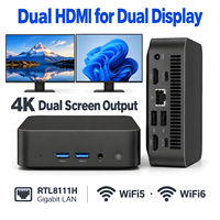 OEM ODM Intel Core I5 6200U 8 16GB 256 512GB Dual HD-MI RJ45 Win 11/10 Mini PC Gaming Komputer Desktop Faktor Bentuk Kecil