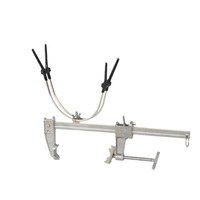 Support de canne à pêche pliable en aluminium pour radeau, réglable à 360°, double pince horizontale et verticale pour moulinet de baitcasting